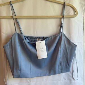 Satin Blue crop top